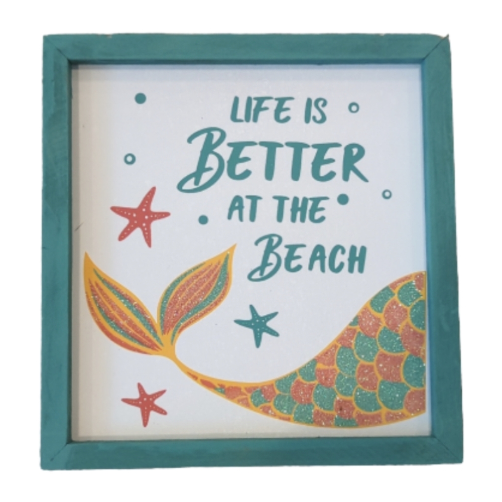 Coastal Beach Décor Set – Hanging & Standing Signs 5 Piece Wooden - Picture 3 of 6